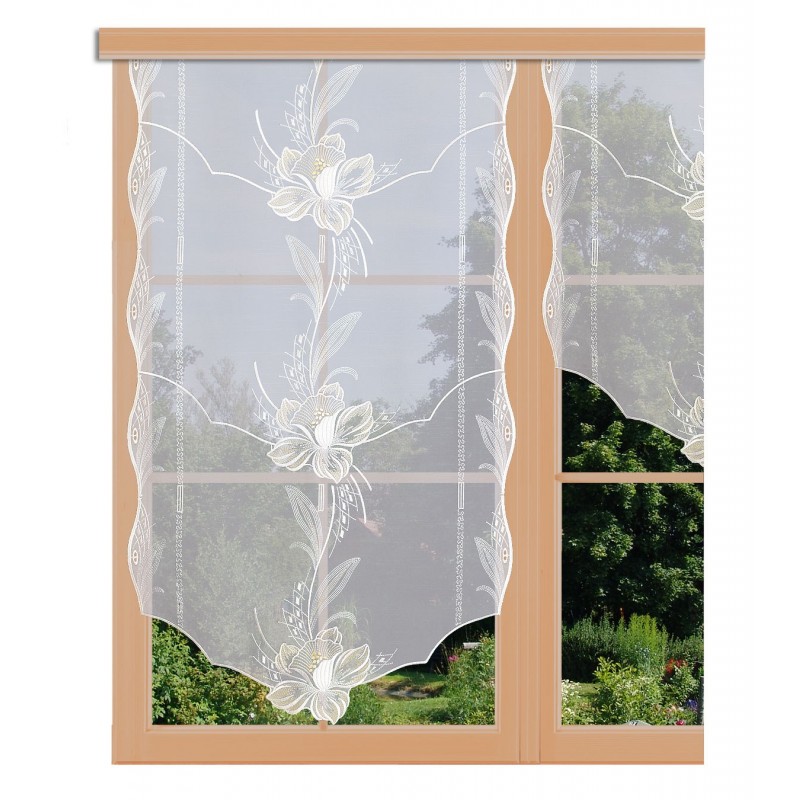 Scheibenhänger Blüte in Beige am Fenster
