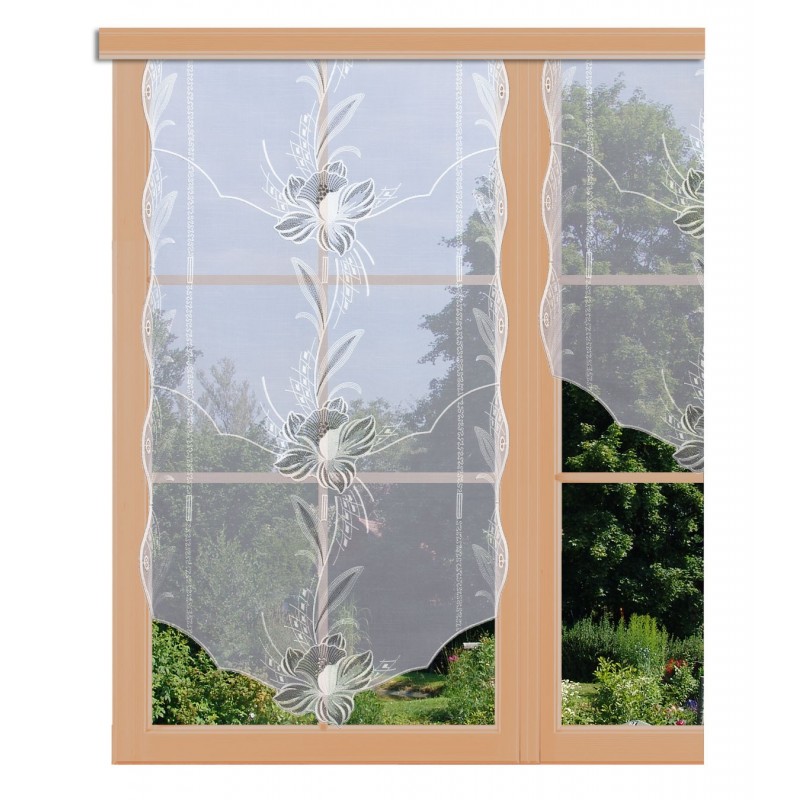 Scheibenhänger Blüte in Grau lang am Fenster