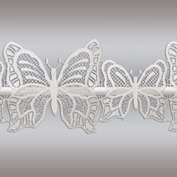 Feenhaus-Scheibengardine Schmetterlinge Plauener Spitze Detailbild