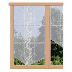 Scheibenhänger Maxi in weiß aus Plauener Spitze am Fenster dekoriert