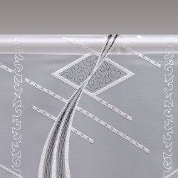 Scheibenhänger Maxi in weiß und anthrazit aus Plauener Spitze Stangendurchzug