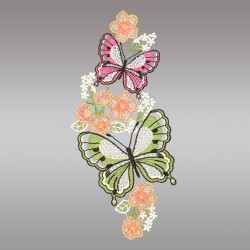 Spitzenbild Mariposa Schmetterlinge Echte Plauener Stickerei Musterbild
