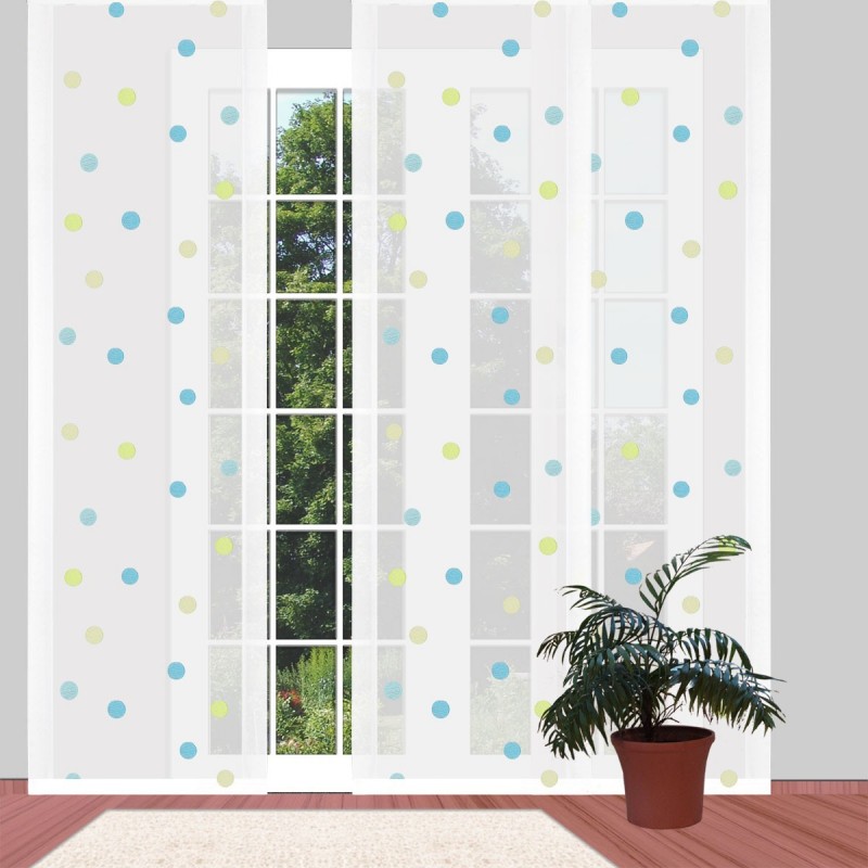 Flächengardine Fensterstore 'Punkte Pastell' modern Flächenvorhang 4 Höhen