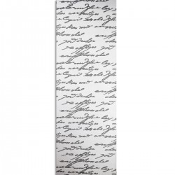 Flächengardine 'Script' moderner Flächenvorhang mit stilisierter Schrift grau