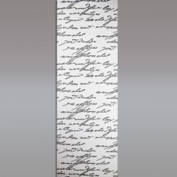 Flächengardine 'Script' moderner Flächenvorhang mit stilisierter Schrift grau