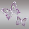 Set 2 Stück Fensterbilder Schmetterlinge lila Detailansicht