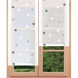Flächengardine Fensterstore 'Punkte schwarz-weiß' modern Flächenvorhang 4 Höhen