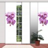 Schiebevorhang "Orchidee" - Blütentraum  - incl. in Kombination mit Farbverlauf weiß und grau